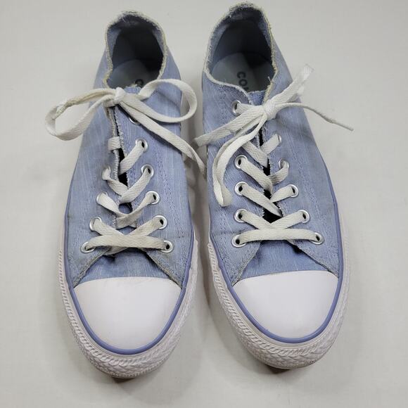 Converse Chuck Taylor All Star Denim Blue Canvas Low Top Sneakers Women's Size 9 - Picture 2 of 8